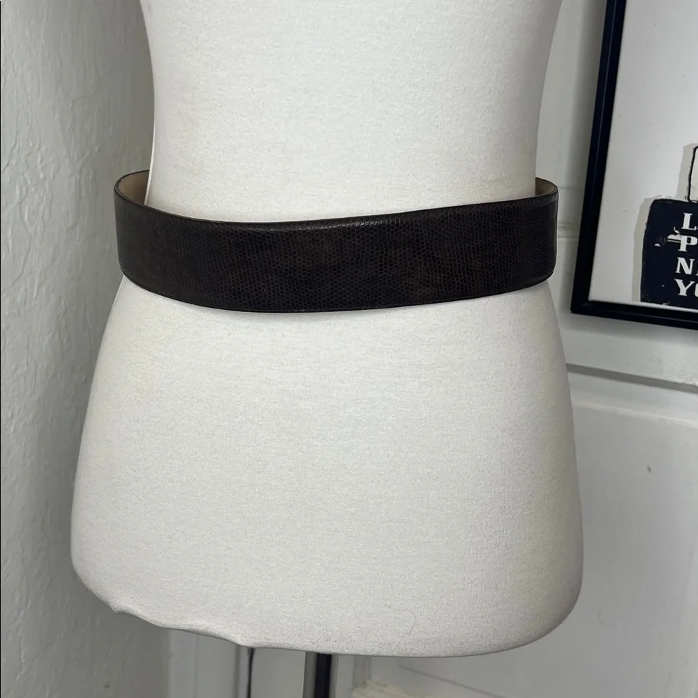 NWT Vintage Milor Brown Leather Belt w/Goldtone Buckle size S/M
